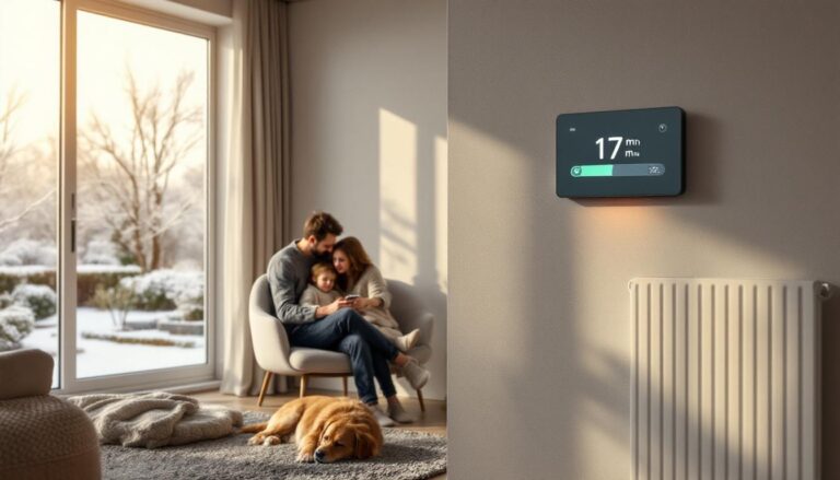 een korte thermostaatverlaging van 17 minuten is voldoende om het verwarmingssysteem efficiënter te laten werken en energie te besparen.